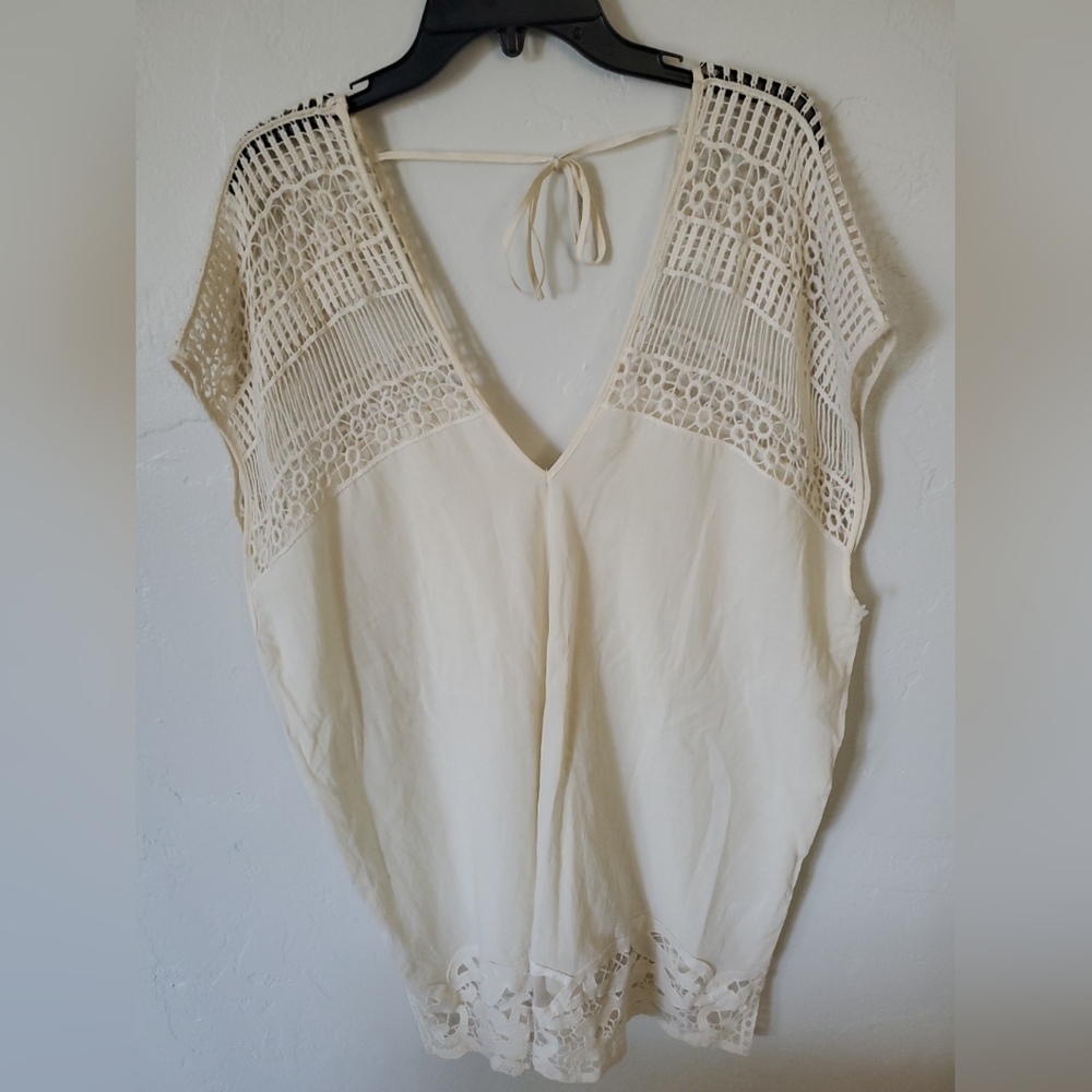 Melrose and Market Cream Lace Blouse